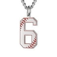 thumbnail image 1 of HIJONES Personalized Number Necklaces for Men Women Athletes Stainless Steel Sport Number 0-9 Pendant Chain Baseball Jewelry Silver 6, 1 of 2