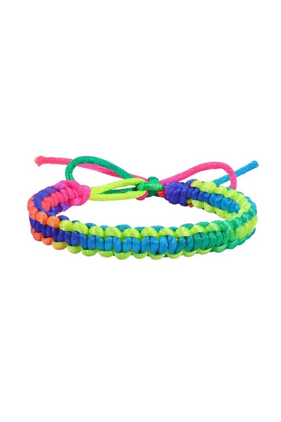 Rainbow Braided Bracelet for Women Men Adjustable Lightweight Stackable Bracelet Chain Jewelry Style 7