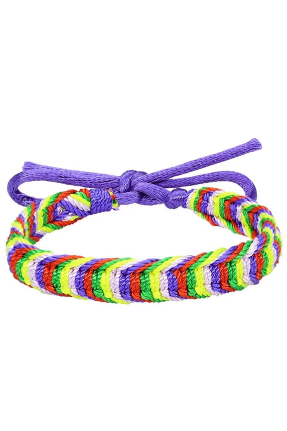 Rainbow LGBT Pride Bracelet for Lesbian Gay Bisexual Adjustable Braided Bracelet Style 10
