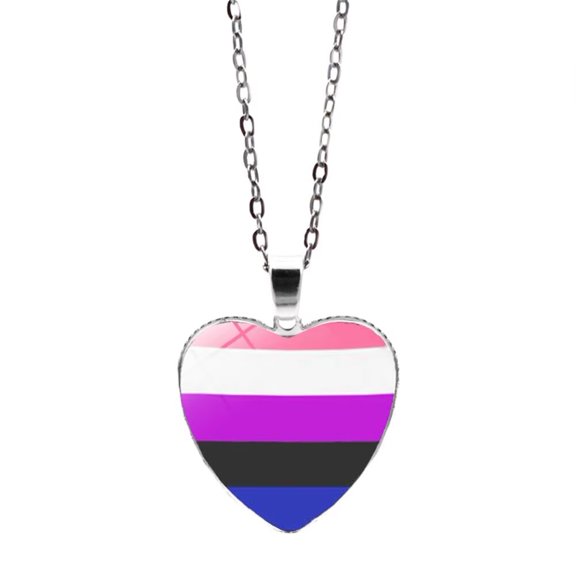 HIJONES Rainbow LGBT Pride Necklace for Women Men Stackable Love Heart Rainbow Chain Choker Friendship Jewelry Genderfluid