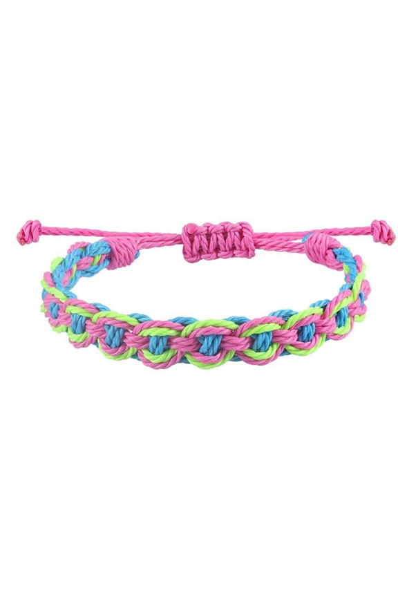Rainbow Multicolor Braided Bracelet for Women Men Lesbian Gay Bisexual Adjustable Lightweight Stackable Bracelet Chain Jewelry Style 4