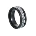thumbnail image 1 of HIJONES Rotatable Ring for Women Men Stainless Steel Band Jewelry Black Silver Size 12, 1 of 3