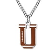 thumbnail image 1 of HIJONES Rugby 26 Letter Alphabet Pendant Necklace for Women Men Stainless Steel Personalized Initial First Name Jewelry U, 1 of 2