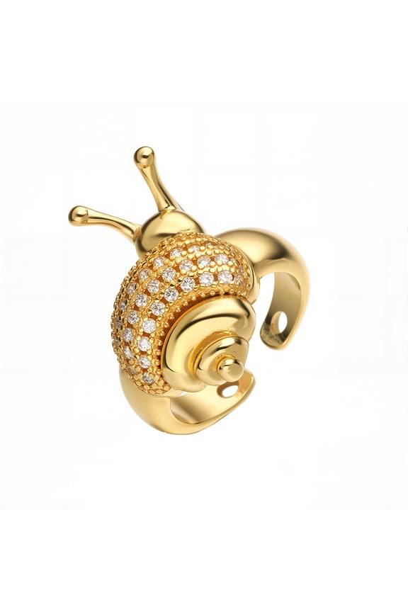 Snail Band Ring for Women Comfort Fit Adjustable Statement Ring for Daily Wear Gold