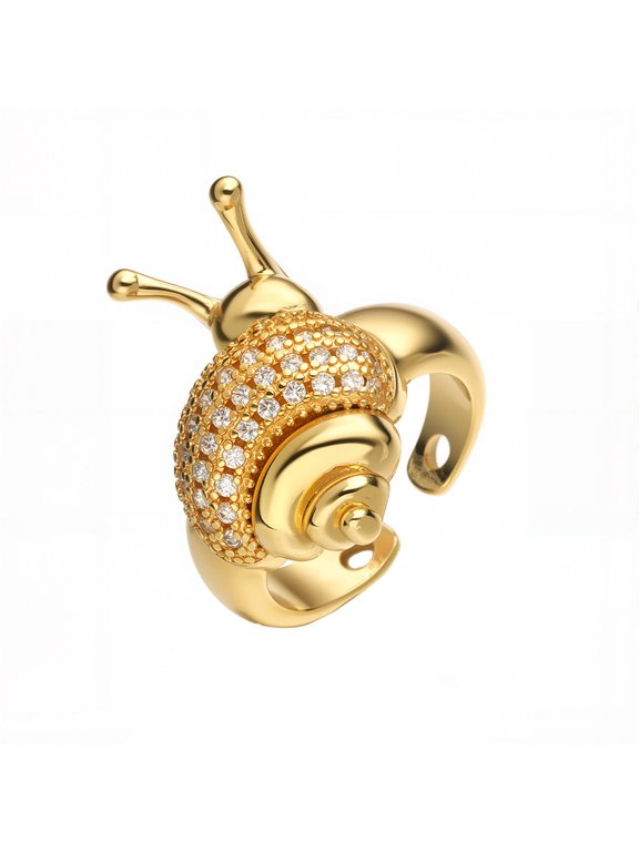 Snail Band Ring for Women Comfort Fit Adjustable Statement Ring for Daily Wear Gold