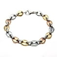 thumbnail image 1 of HIJONES Stainless Steel Coffee Beans Chain Necklace Bracelet for Men Women Hip Hop Jewelry Silver Rose Gold 6mm Wide 8.6 Inch, 1 of 2