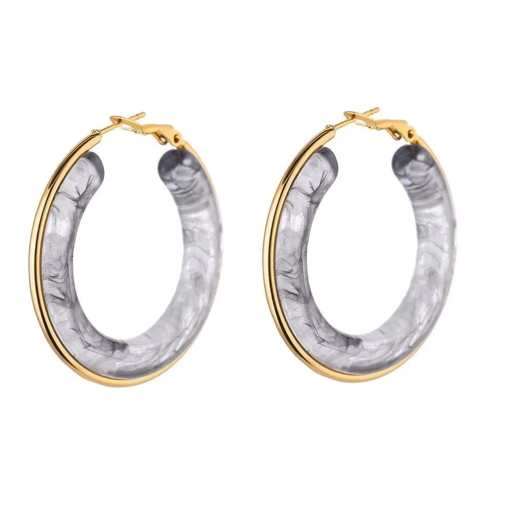 20GA 316L Stainless Steel Domed Huggie Hoop Earrings - 4mm Thick, 5/16" Diameter, Hypoallergenic Pair