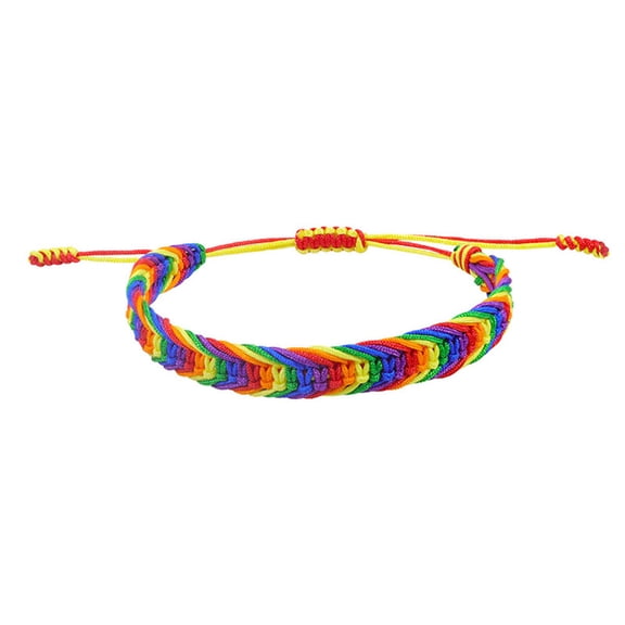 HIJONES Unisex Rainbow LGBT Pride Plaited Bracelet Handmade Braided LGBTQ Pride Bracelets Weave Wristband Jewelry Style 2