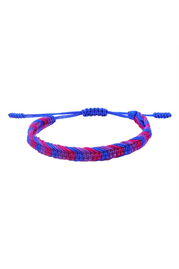 Unisex Rainbow LGBT Pride Plaited Bracelet Handmade Braided LGBTQ Pride Bracelets Weave Wristband Jewelry Style 3