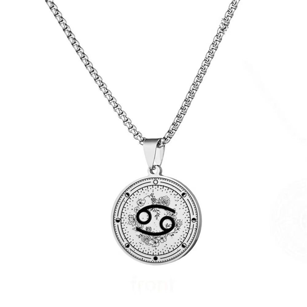 HIJONES Unisex Stainless Steel 12 Zodiac Signs Sunflower Pendant Couple ...