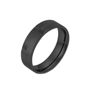 HIJONES Women Mens Glossy Stainless Steel Ring Personalized High Polished Band Ring Jewelry Comfort Fit Black Size 6