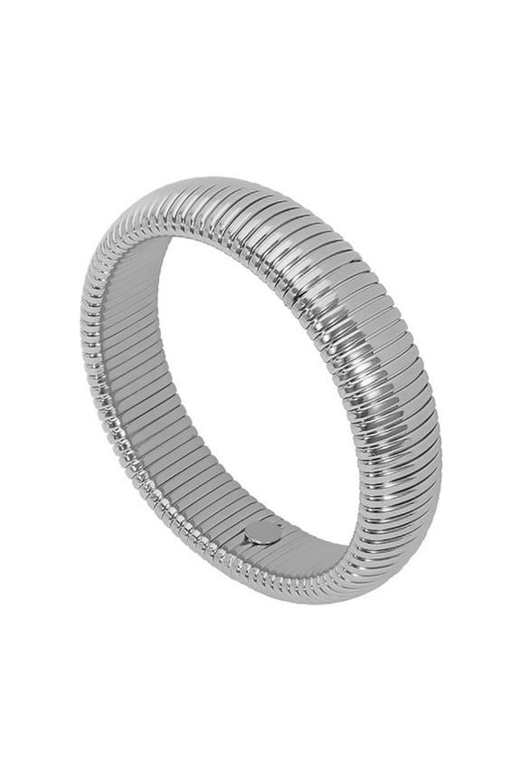 Unisex Stainless Steel Trendy Snake Twisted Chain Bracelet Chunky Flexible Elastic Stretch Bangle Wristhand Jewelry Silver (W-8MM, D-24in)