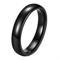 thumbnail image 1 of HIJONES Unisex Tungsten Steel Curved Glossy Ring Promised Wedding Couple Band 4MM-Black Size 11, 1 of 6