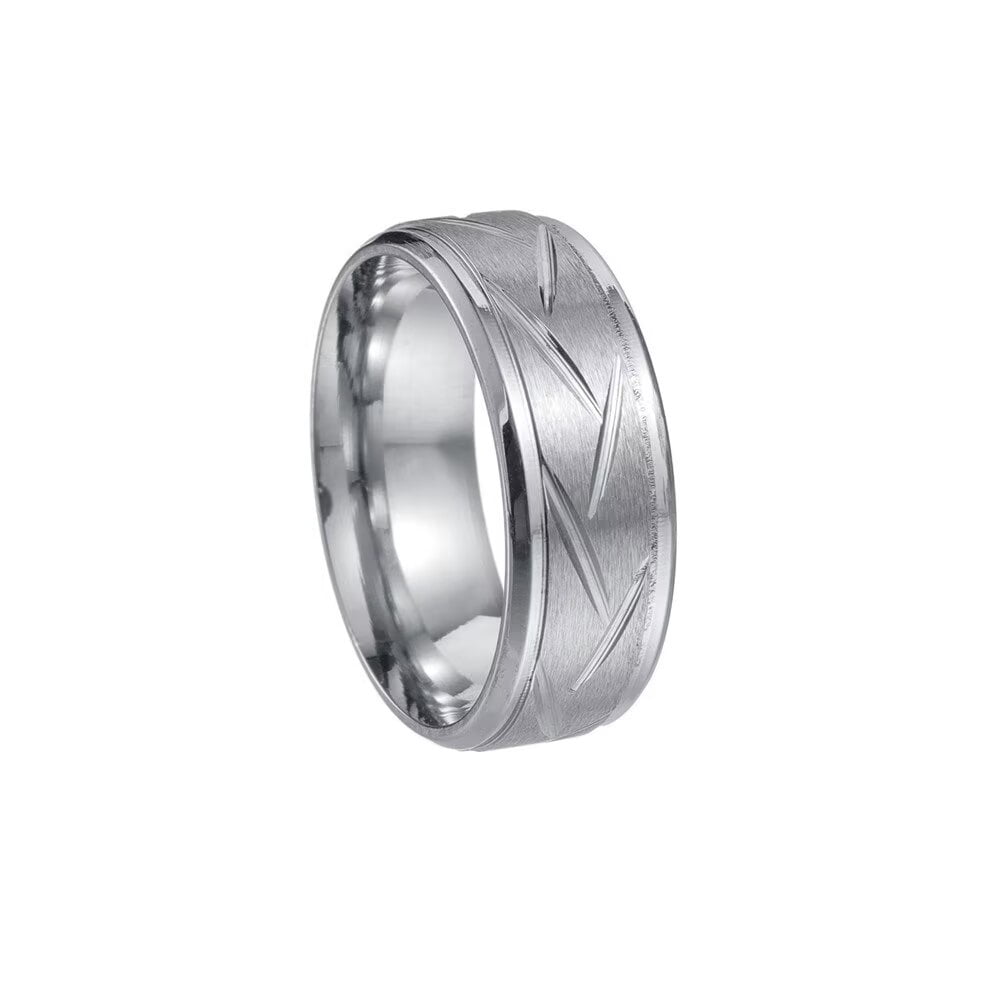 HIJONES Roestvrijstalen trouwringen, 12 mm, duimring, comfort fit