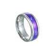 thumbnail image 1 of HIJONES Women Men's 8mm Shell Ring Stainless Steel Couple Engagement Promise High Polished Band Ring Comfort Fit Purple Size 12, 1 of 5