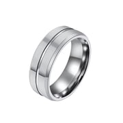 HIJONES Women Mens 8mm Tungsten Ring Simple Band Ring Comfort Fit Silver-Plated Size 11