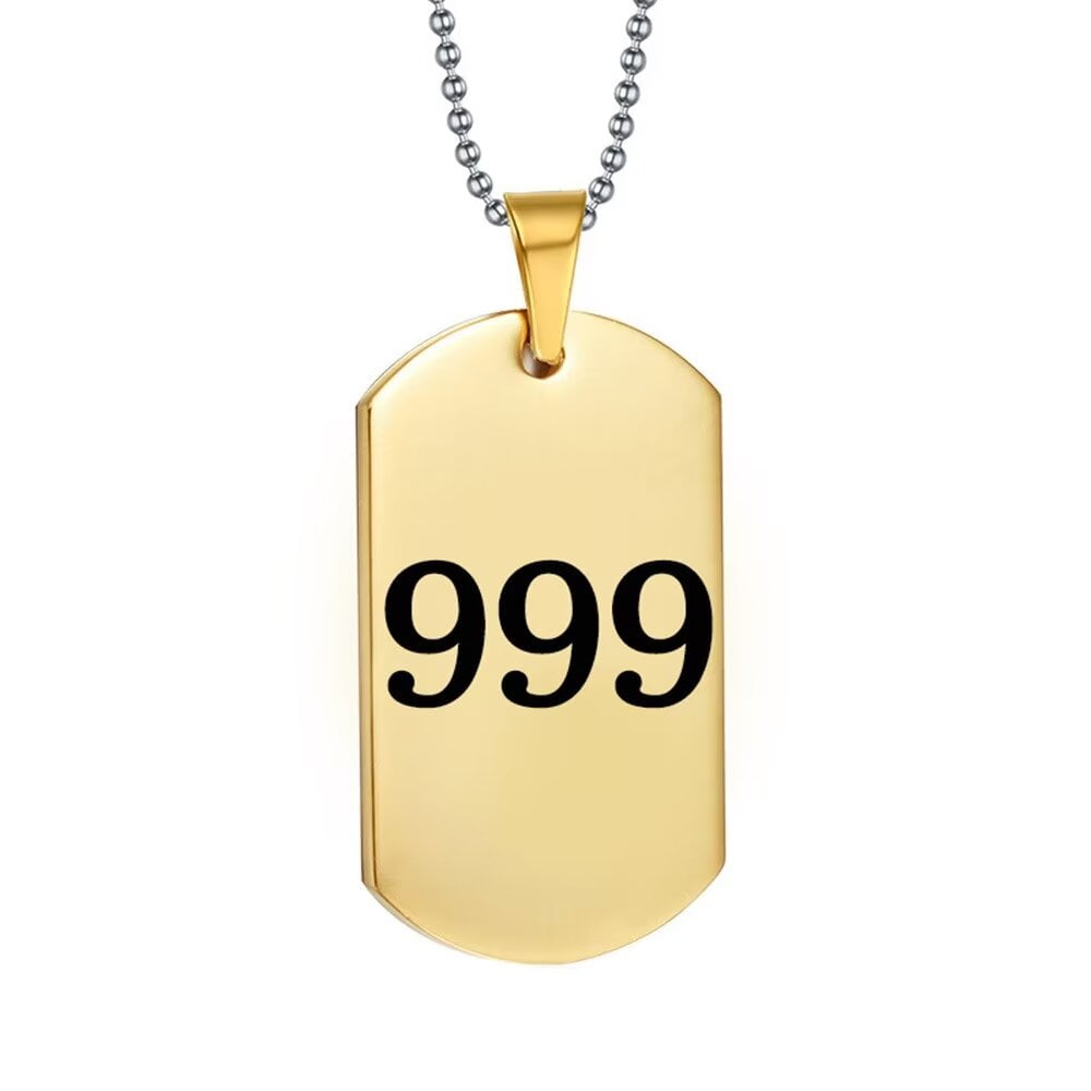 Angel Number Necklace – Personalized 111 To 999 Stainless Steel Dog Tag For Women & Men
