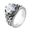 thumbnail image 1 of HIJONES Women Men's Gemstone Ring for Stainless Steel Personalized Wedding Jewelry White Size 7, 1 of 4