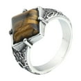 thumbnail image 1 of HIJONES Women Men's Stainless Steel Vintage Design Gemstone Ring Holidays Dating Band Jewelry Brown Size 10, 1 of 5
