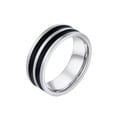 thumbnail image 1 of HIJONES Women Men's Stainless Steel Wedding Band Comfort Fit Couple Jewelry Silver 2 Size 10, 1 of 2