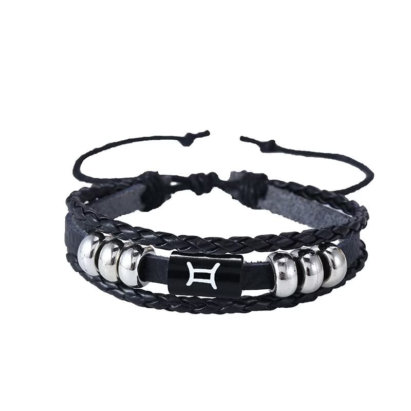 HIJONES Women Men's Zodiac Sign 12 Constellation Bracelet Weave