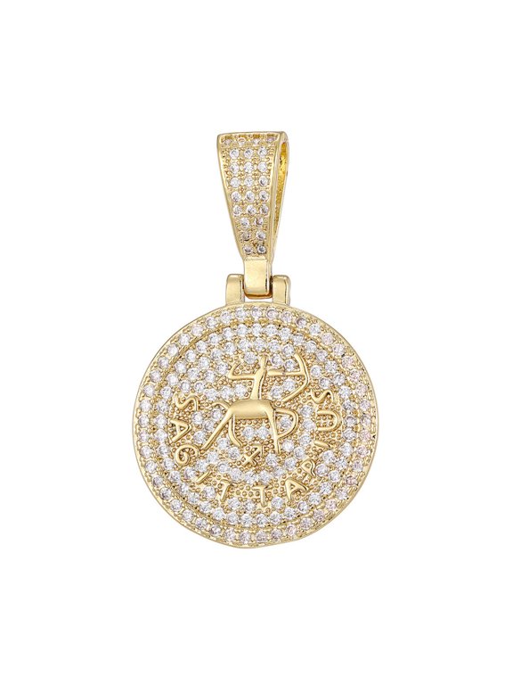 Women's 12 Constellation Horoscope Gemstone Pendant Necklace Stainless Steel Personalized Pendant Chain Jewelry Sagittarius