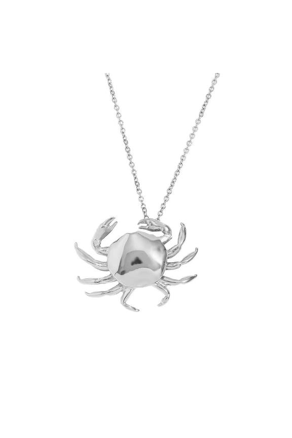 Women's 12 Zodiac Signs Cancer Pendant Necklace Stainless Steel Personalized Crab Link Chain Jewelry Silver