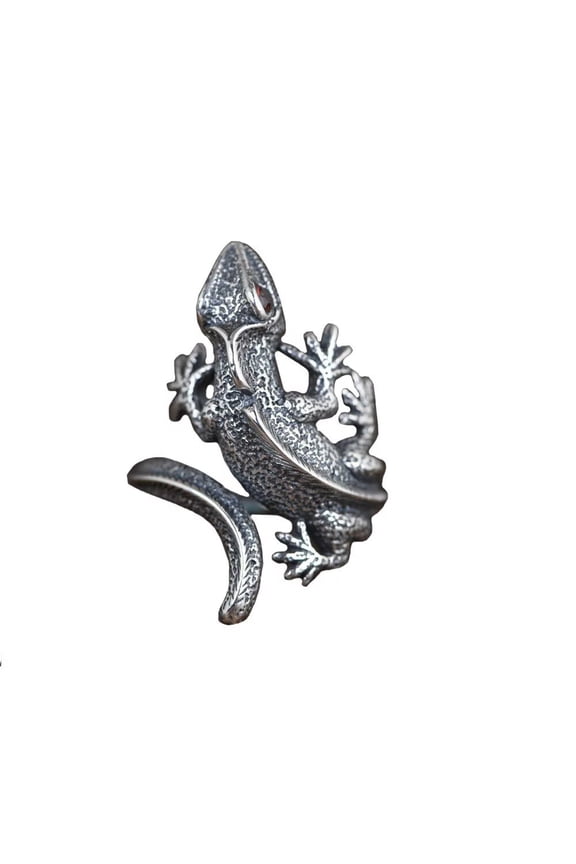 Women's Adjustable Animal Lizard Ring Band Stainless Steel Personalized Delicate Jewelry Minimalist Gift Silver