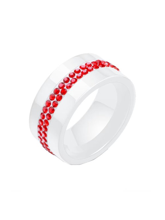 Women's Ceramic 2 Row Rings Band Ring Jewelry Red Size 7