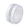 thumbnail image 1 of HIJONES Women's Ceramic 2 Row Cubic Zircon Rings Personalized Diamond Band Ring Jewelry White Size 7, 1 of 5
