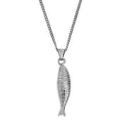 HIJONES Womens Constellation Koi Fish Pendant Necklace Stainless Steel Personalized Hip Hop 12 Zodiac Signs Jewelry Silver