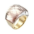 thumbnail image 1 of HIJONES Women's Crystal Stone Stainless Steel Statement Ring Vintage Cocktail Party Jewelry, Gold Plated Champagne Size 9, 1 of 3