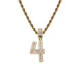 thumbnail image 1 of HIJONES Women's Cubic Zircon Angel Number Necklace 4 Numbers Pendant Choker Chain Statement Numerology Jewelry Gold, 1 of 2