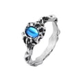 thumbnail image 1 of HIJONES Women's Gemstone Ring Stainless Steel Vintage Diamond Personality Hip Hop Band Jewelry Blue Size 8, 1 of 3