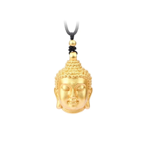 HIJONES Women's Gold Buddha Head Pandant Necklace Classical Chinese Style Pendant Necklace Collarbone Chain Jewelry