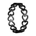 thumbnail image 1 of HIJONES Women's Hollow Heart Ring for Couples Stainless Steel Ladies Band Ring Black Size 6, 1 of 5