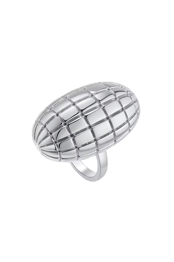 Women's Irregular Rugby Shaped Stainless Steel Ring Vintage Personalized Hip Hop Exaggerated Ring Band Jewelry Silver Size 7