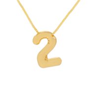 HIJONES Womens Mens Stainless Steel Balloon Bubble Chubby Necklace Lucky Angel Number 0-9 Pendant Chains Gold 2