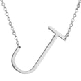 thumbnail image 1 of HIJONES Women's Men's Stainless Steel Big Initial 26 Letter A to Z Pendant Necklaces Alphabet Personalized Charm Chain Necklace Silver J, 1 of 4