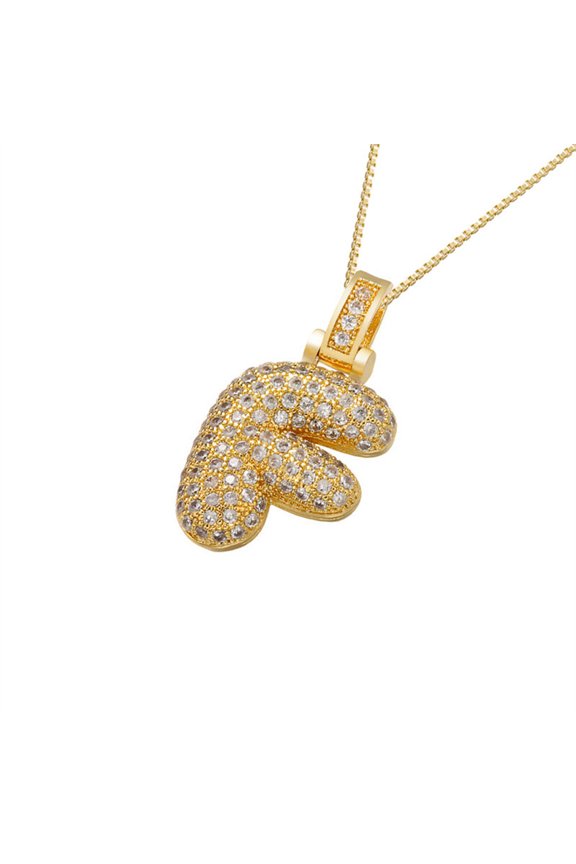 Women's Men's Stainless Steel Bubble Letter Charm Necklace