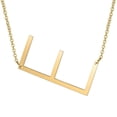 thumbnail image 1 of HIJONES Women's Men's Stainless Steel Hip Hop Initial 26 Letter Gold E Pendant Necklaces Big Alphabet Personalized Charm Chain Necklace, 1 of 5