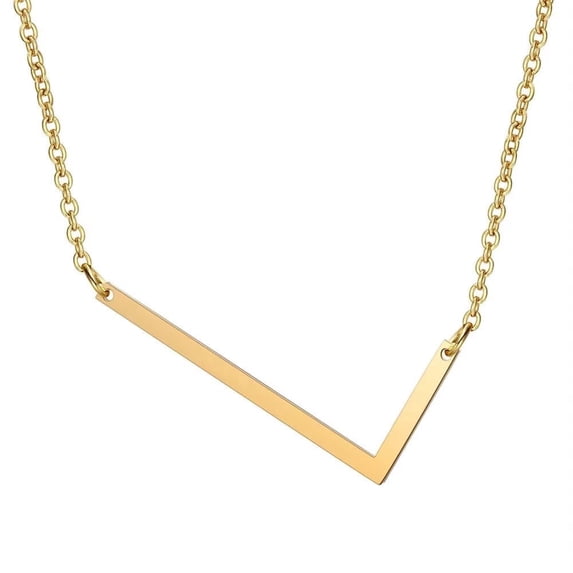 HIJONES Women's Men's Stainless Steel Hip Hop Initial Gold L Pendant Necklaces