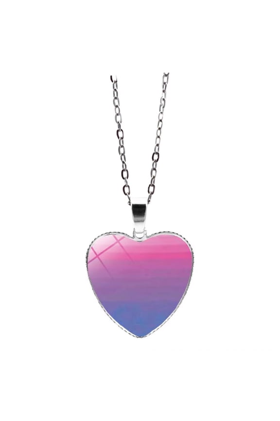 Women's Men's Stainless Steel Hip Hop Love Heart Rainbow Pride Necklace Gay Lesbian Flag Couple Pendant Jewelry Style 8