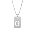 thumbnail image 1 of HIJONES Women's Men's Stainless Steel Square Hollow Initial Necklace  Silver G, 1 of 2