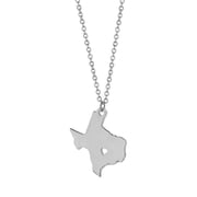 HIJONES Womens National City Map Pendant Necklace Stainless Steel Capital Structure Topography Map Chain Collarbone Jewelry Silver Texas