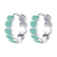 thumbnail image 1 of HIJONES Women's Oil Drop Love Heart Hoop Earrings Huggie Statement Ear Studs Style 2, 1 of 2