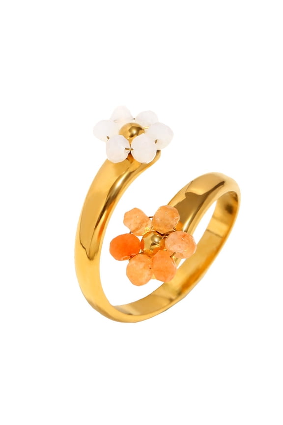 Women's Open Statement Ring Easy Adjustable Daily Jewelry Orange