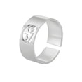 thumbnail image 1 of HIJONES Women's Stainless Steel 12 Celestial Sign Constellation 8MM Smooth Rings Gifts for Birthday Open Rings Silver Cancer Adjustable, 1 of 3