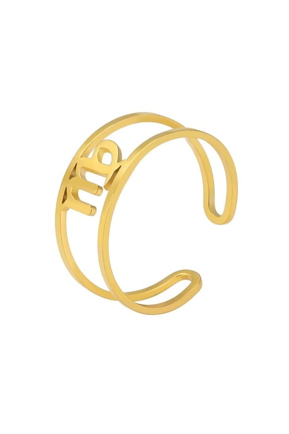 Women's Stainless Steel 12 Celestial Sign Constellation Simple Delicate Hollow Rings Gifts for Birthday Open Rings Gold Virgo Adjustable