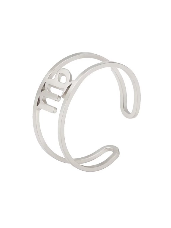 Women's Stainless Steel 12 Celestial Sign Constellation Simple Delicate Hollow Rings Gifts for Birthday Open Rings Silver Virgo Adjustable